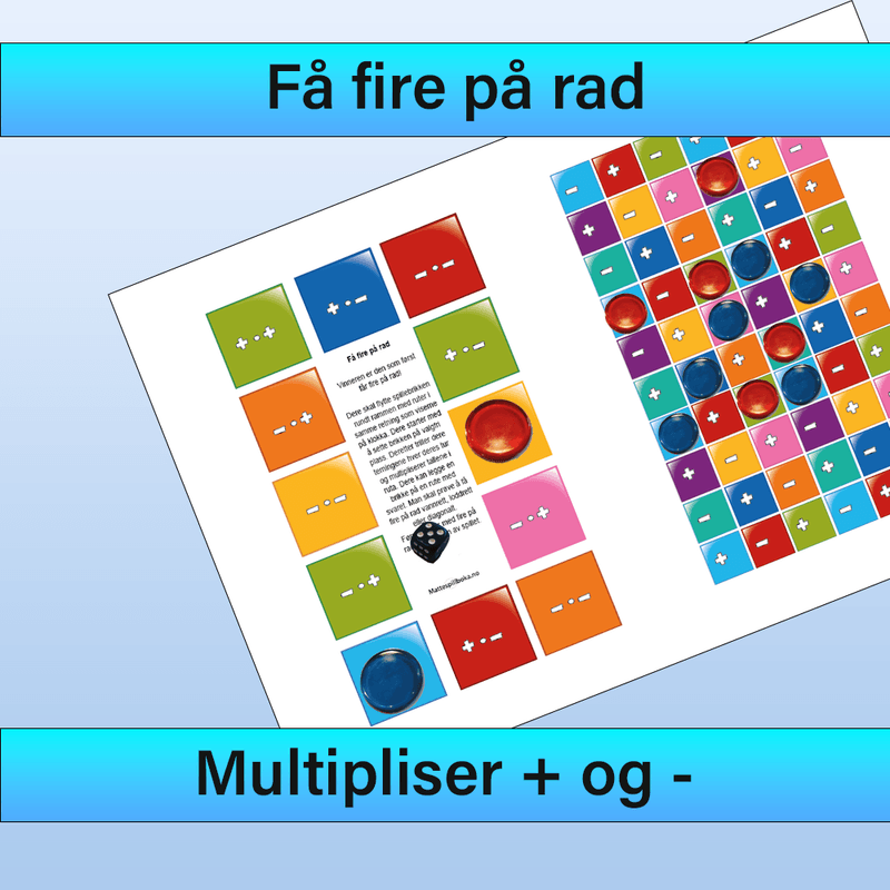 Fire på rad:  Positive og negative tall