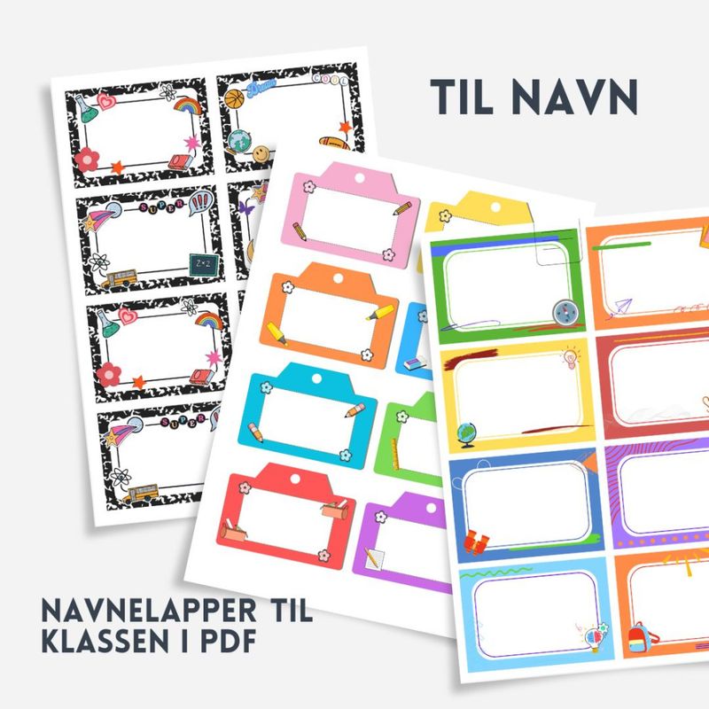 Navnelapper til skole og barnehage