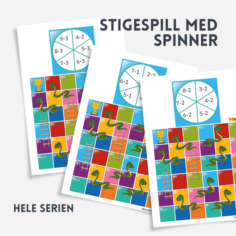 Stigespill med spinner- hele serien